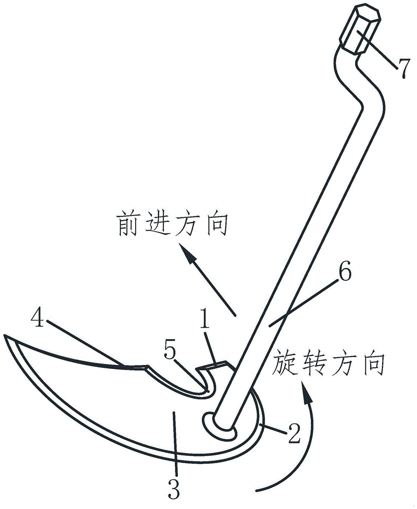 一种旋转式株间除草刀