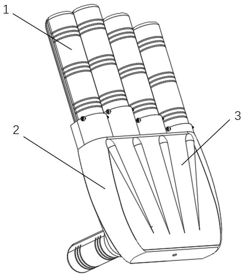 一种流体驱动多节分控式变刚度柔性手