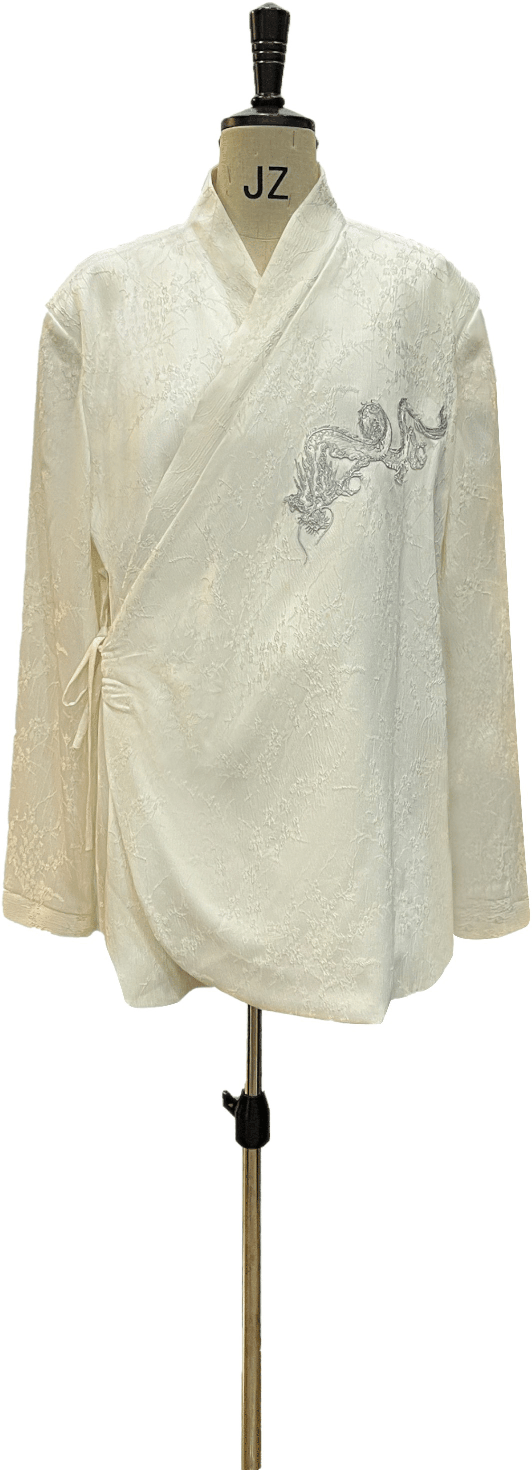 斜襟系带式国风外套