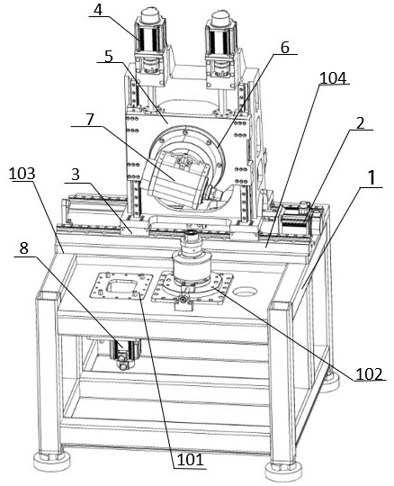 一种大空间五轴非球面精密抛光机床