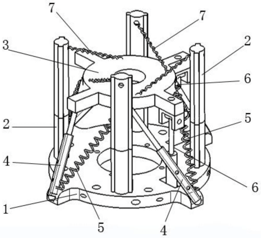 一种基于四杆张拉整体结构的两自由度并联调整平台机构