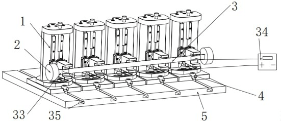 一种基于多自由度模具结构的三维热拉弯成形装置
