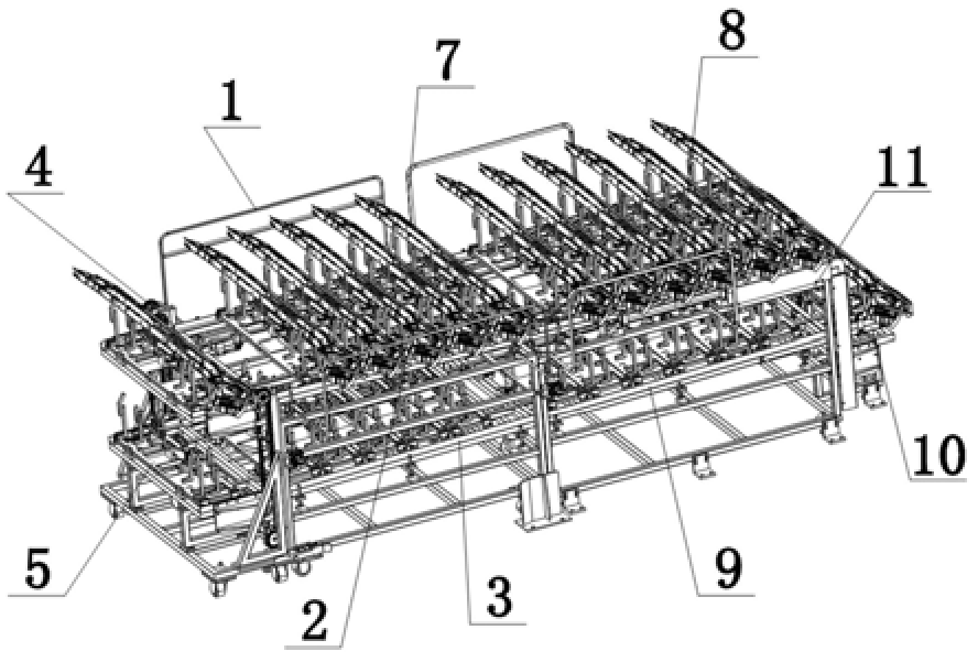 一种低耗高效多车型门槛前部输送设备