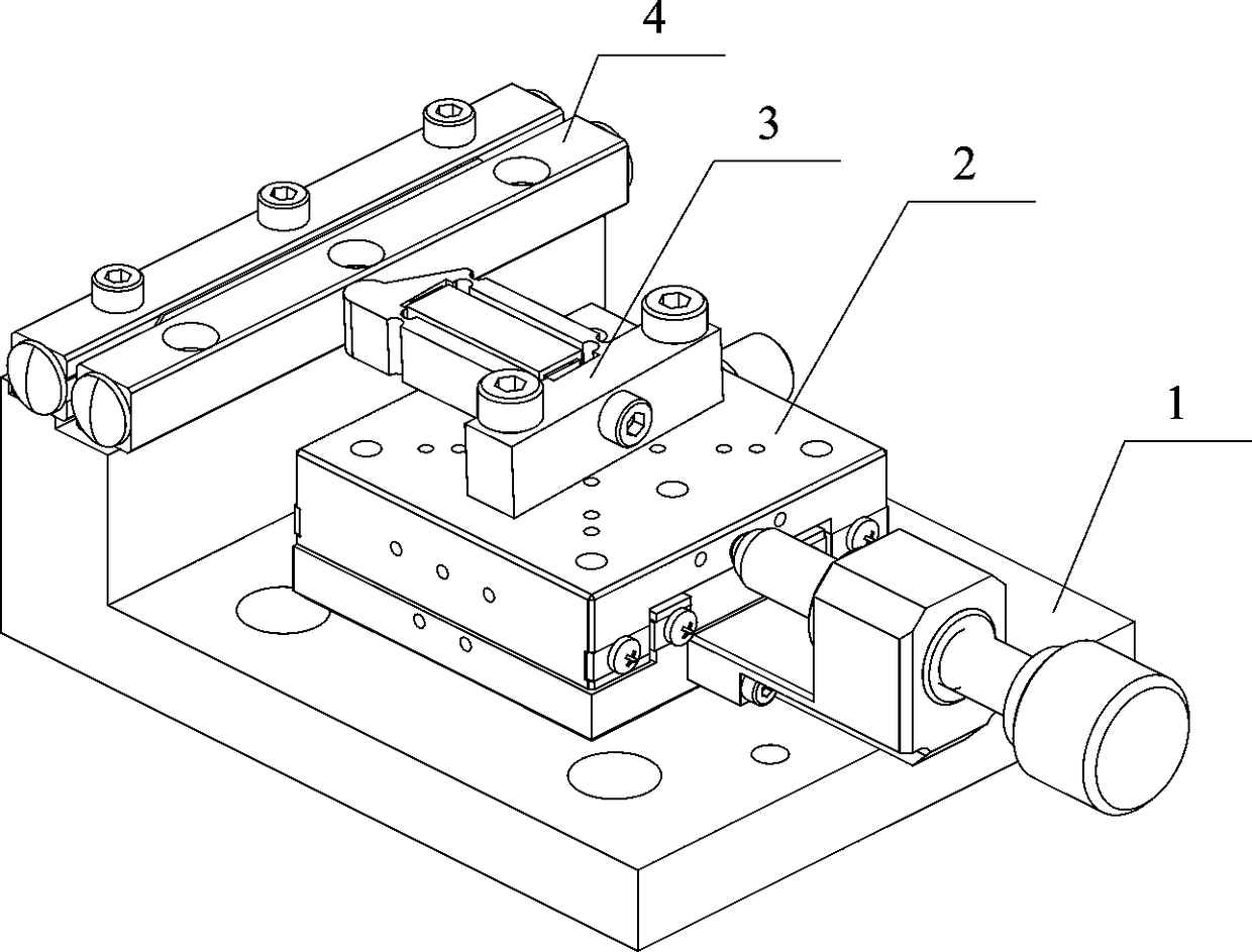 斜梯形运动转换式精密压电粘滑直线马达及其驱动方法