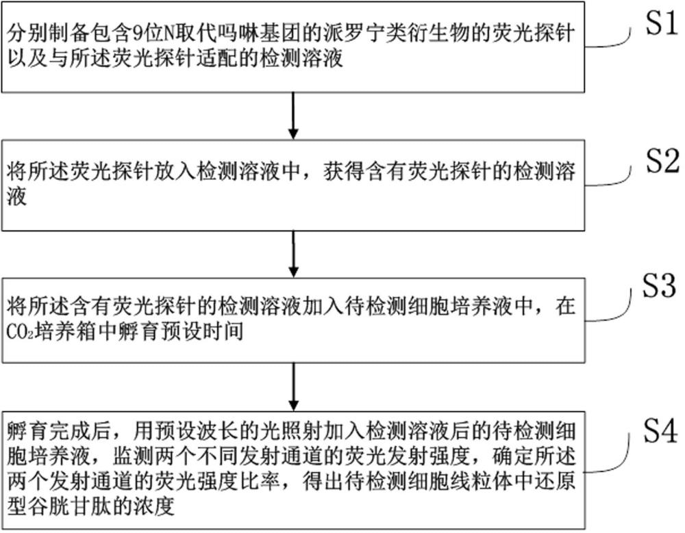 一种活细胞线粒体中还原型谷胱甘肽的浓度测定方法